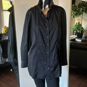 Western inspired long button up shirt